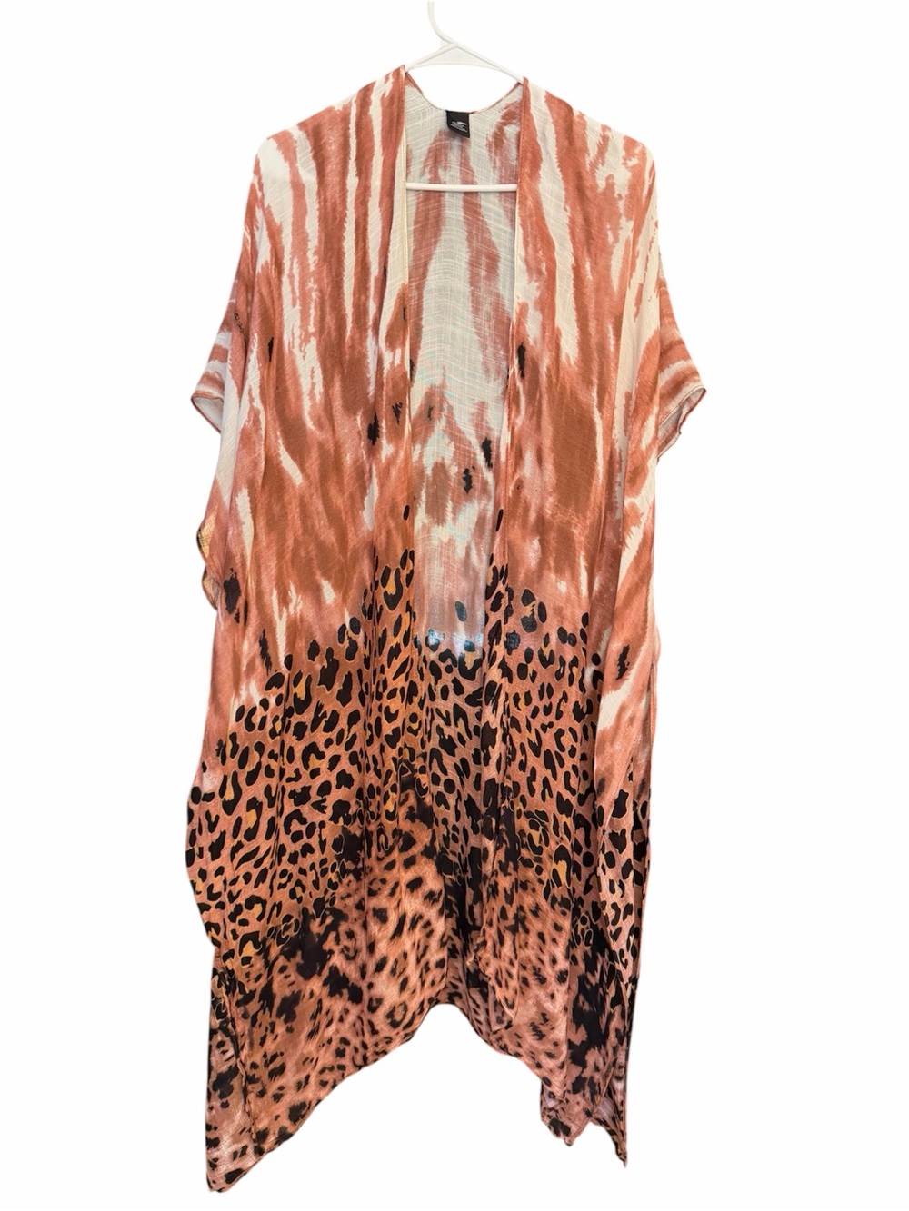 Leopard Ombre Kimono Cardigan in Rust and Cream
